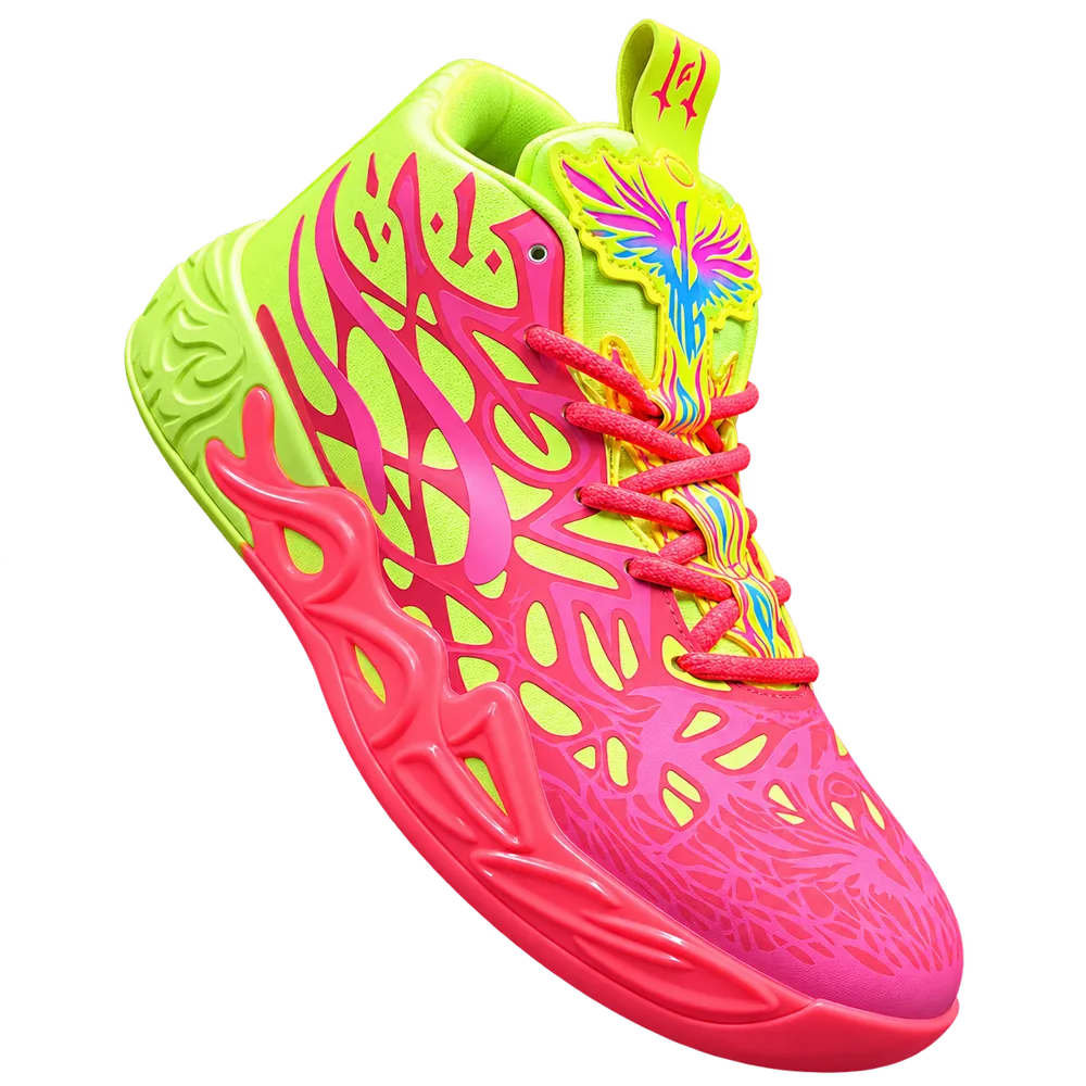 Neon Flame Basketball Style